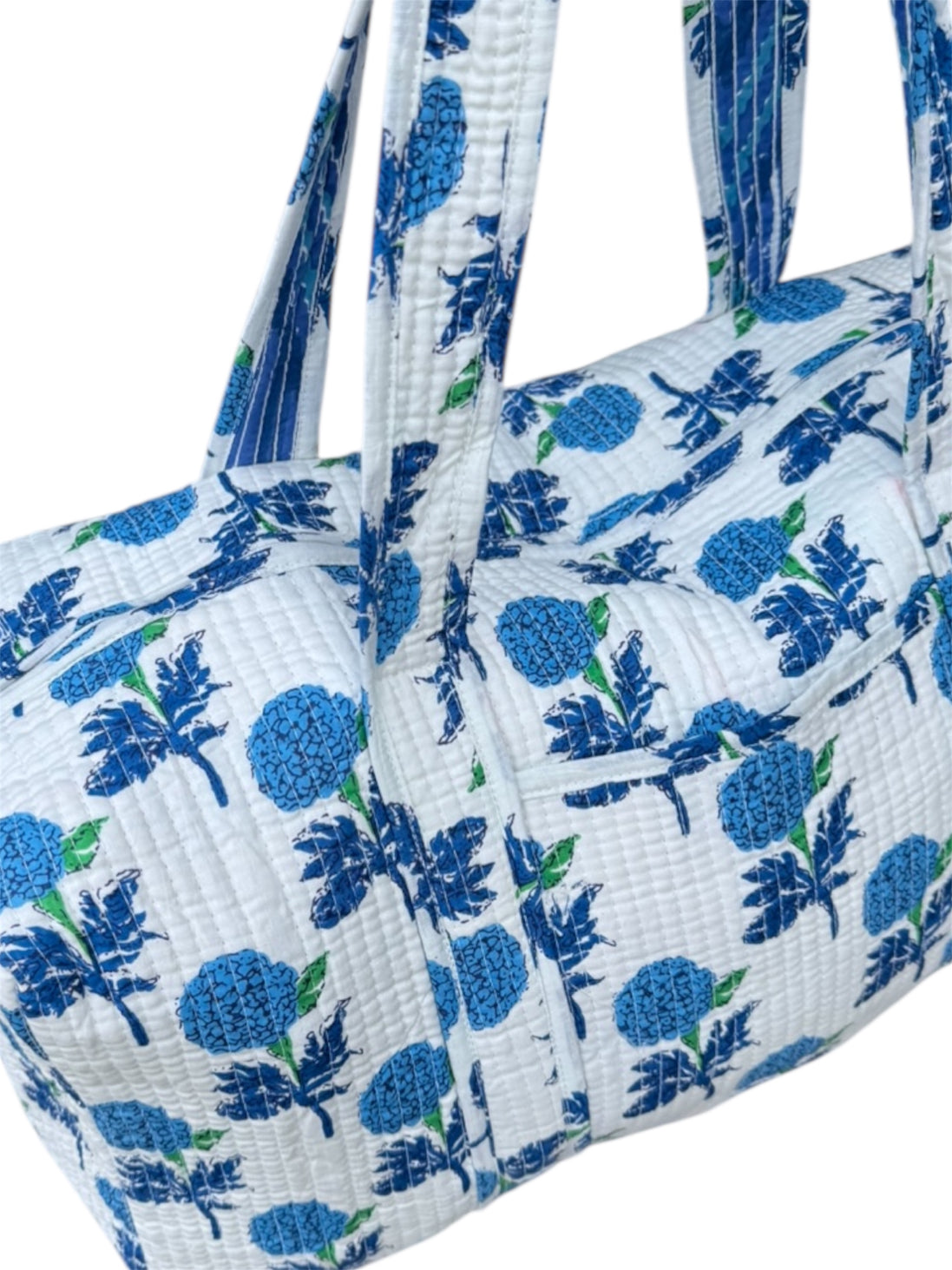 'Blue Dandelion' Block Print Overnight/Weekend Bag