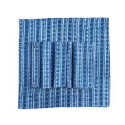 Blue Shrub Stripe Block Print Napkins (Set of 6)
