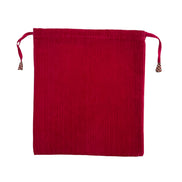 Pink Ribbed Velvet Drawstring Bag