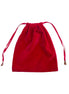 Pink Ribbed Velvet Drawstring Bag