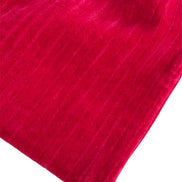 Pink Ribbed Velvet Drawstring Bag