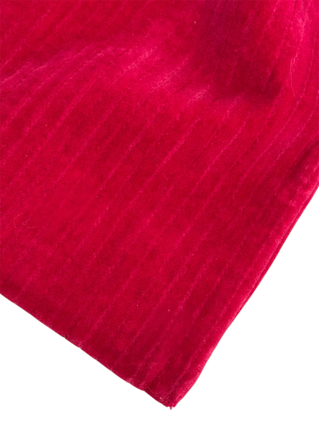 Pink Ribbed Velvet Drawstring Bag