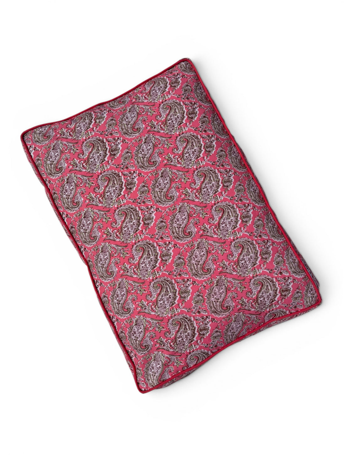 'Pink Paisley' Hand Block Printed Washable Dog Bed