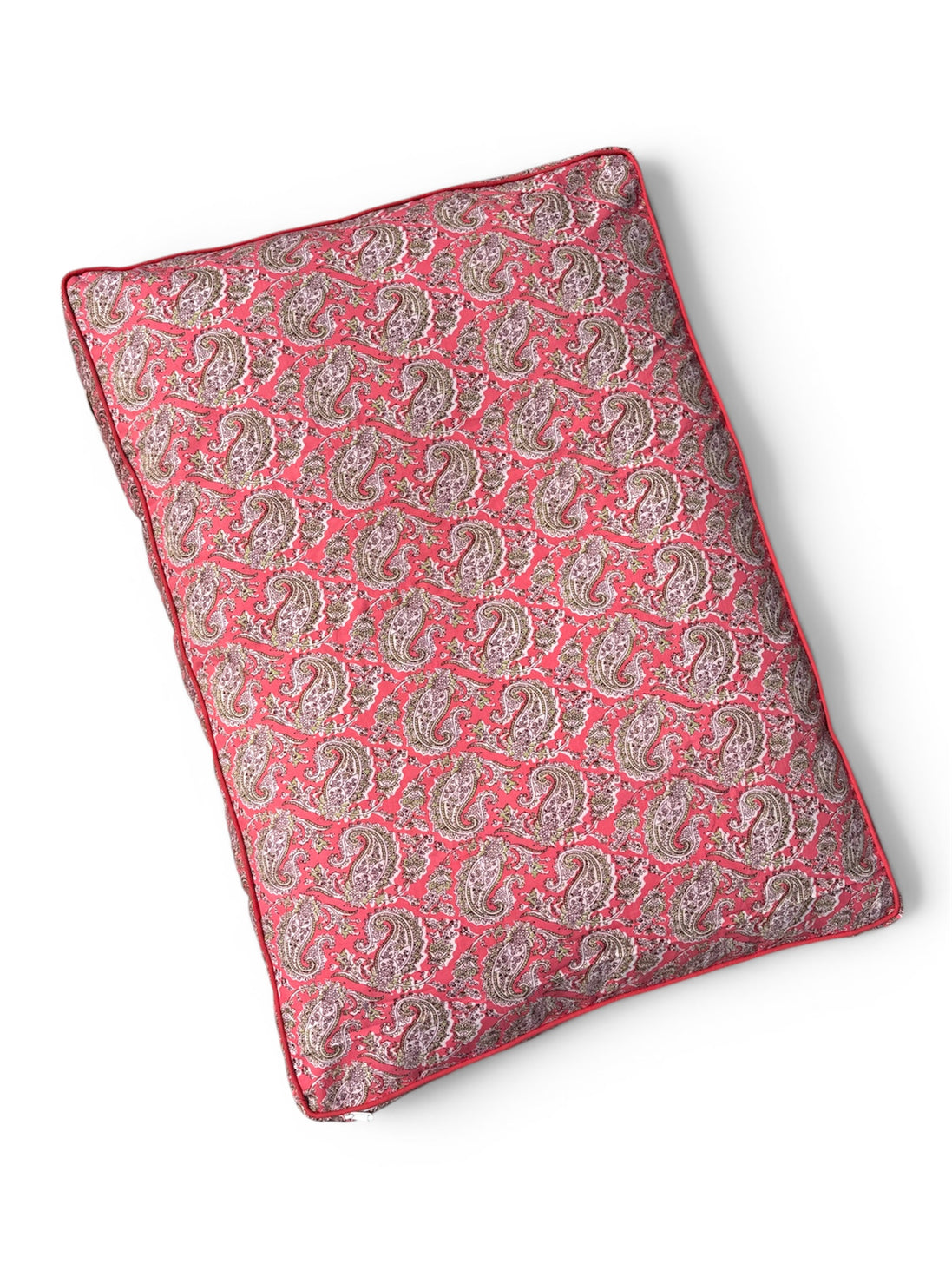 'Pink Paisley' Hand Block Printed Washable Dog Bed