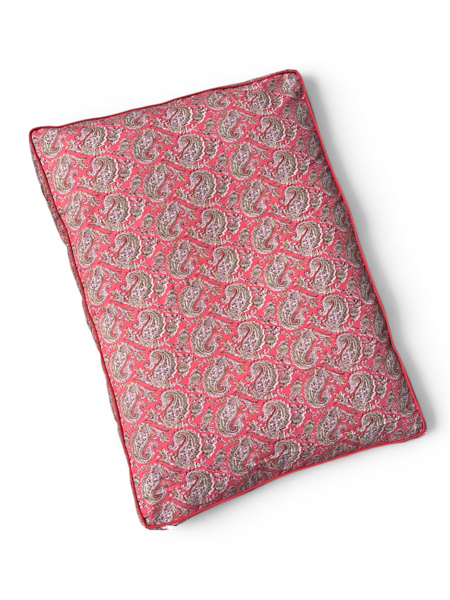 'Pink Paisley' Hand Block Printed Washable Dog Bed