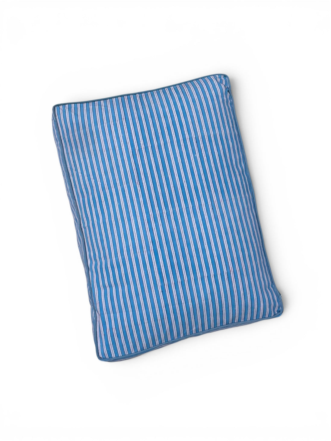 'Blue Stripe' Hand Block Printed Washable Dog Bed