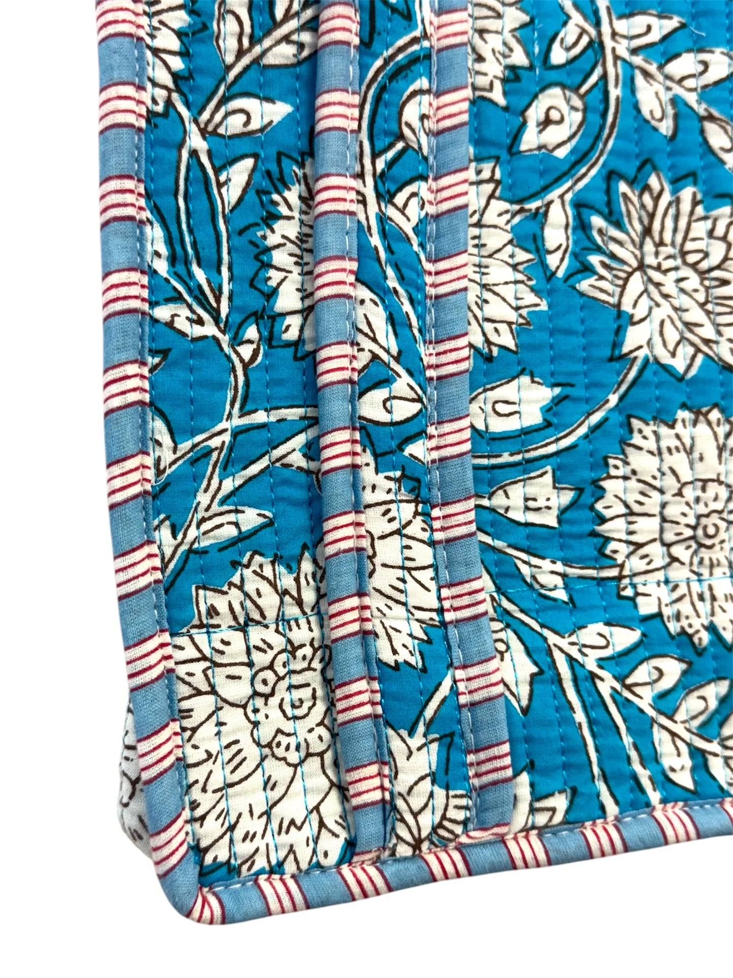 Mini 'Blue Fauna' Block Print Tote Bag