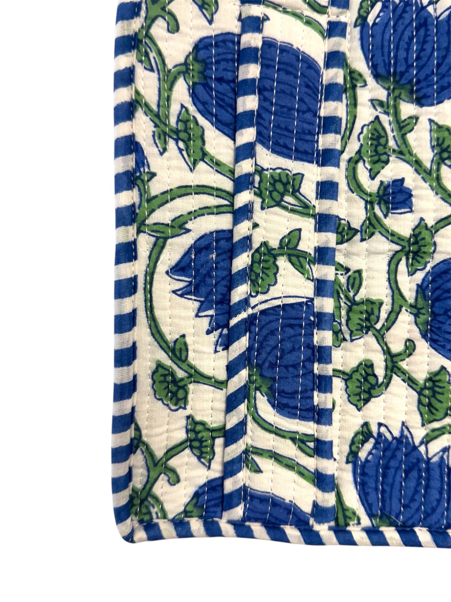 Mini 'Blue Pomegranate' Block Print Tote Bag