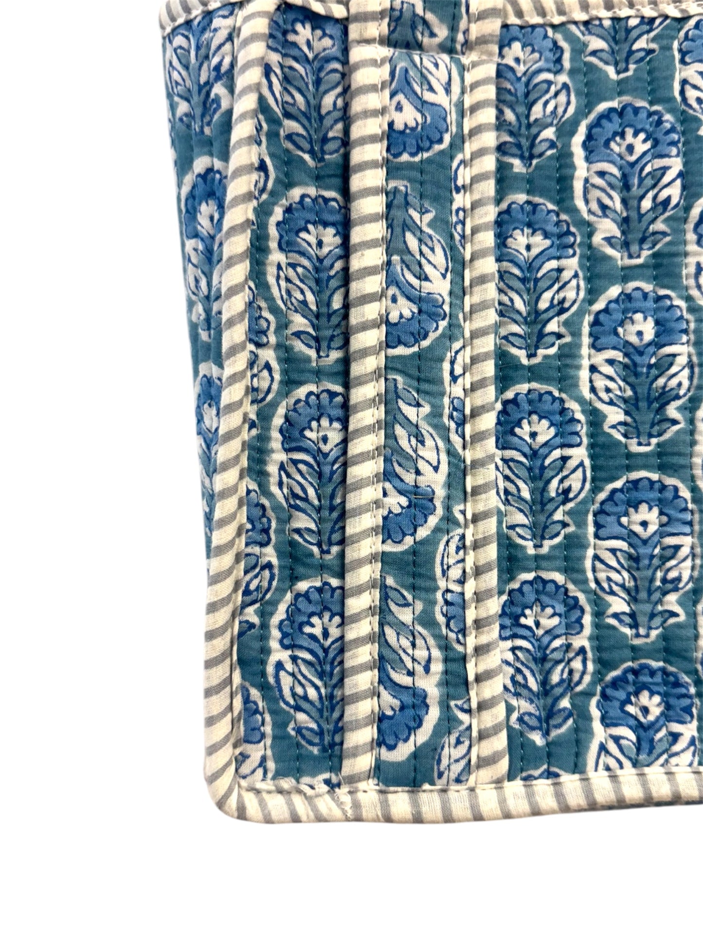 Mini 'Blue Shrubs' Block Print Tote Bag