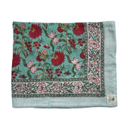 'Red Floral' Block Printed Cotton Towel