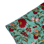 'Red Floral' Block Printed Cotton Towel
