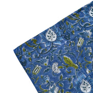 'Blue Provence Floral' Block Printed Cotton Towel
