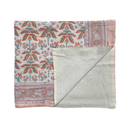 'Orange Moroccan Leaves' Block Printed Cotton Towel