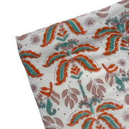'Orange Moroccan Leaves' Block Printed Cotton Towel