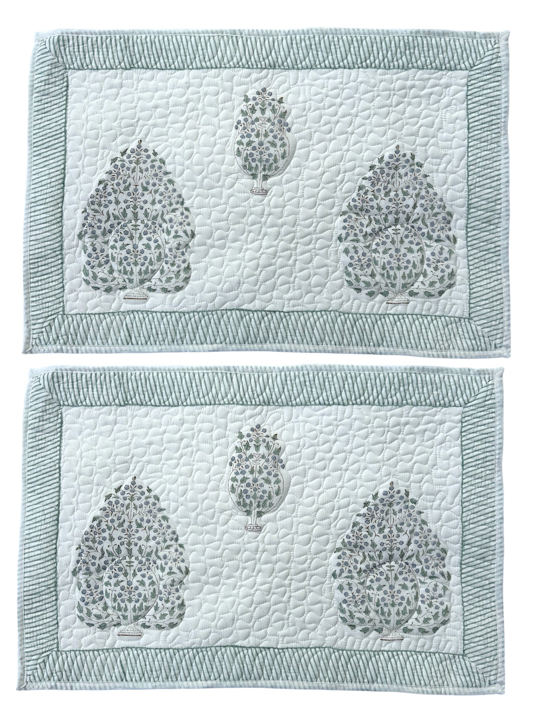 Blue Shrub Quilted Cushion/Pillowcases