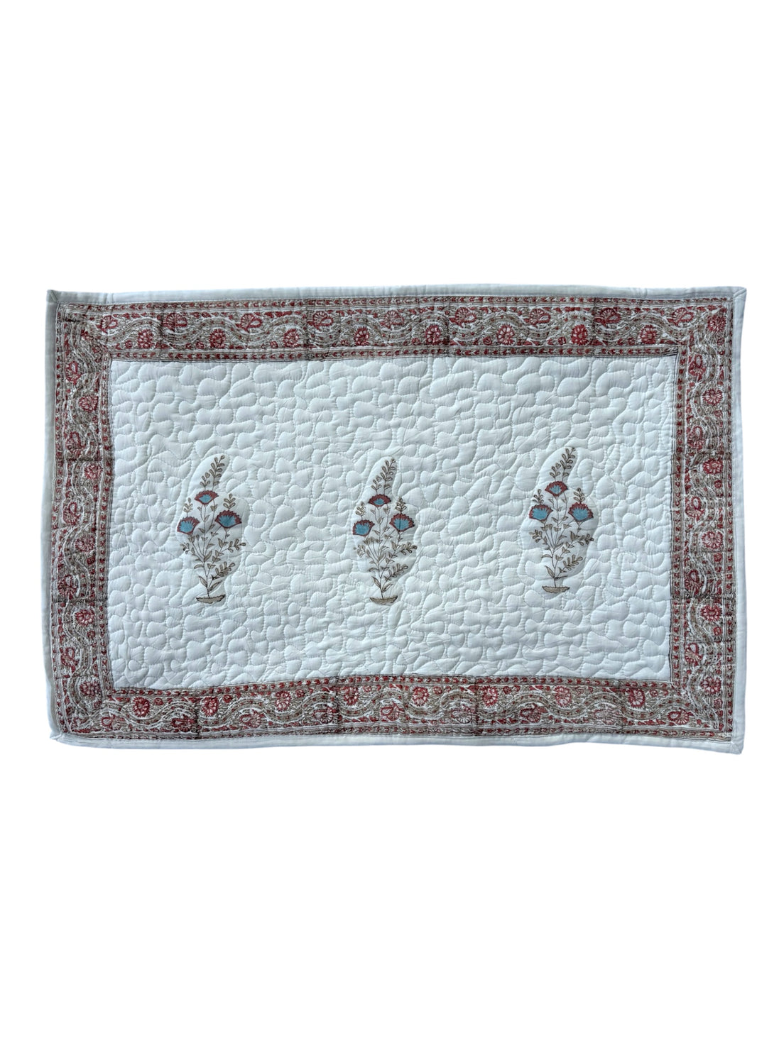 Provençal Blue & Red Shrub Quilted Cushion/Pillowcases