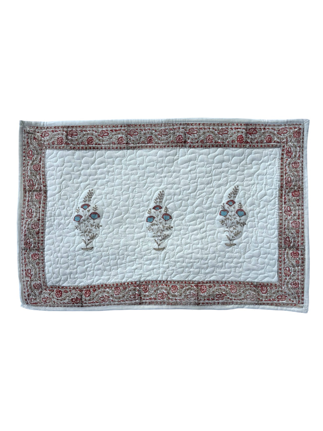 Provençal Blue & Red Shrub Quilted Cushion/Pillowcases