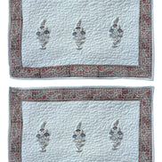 Provençal Blue & Red Shrub Quilted Cushion/Pillowcases