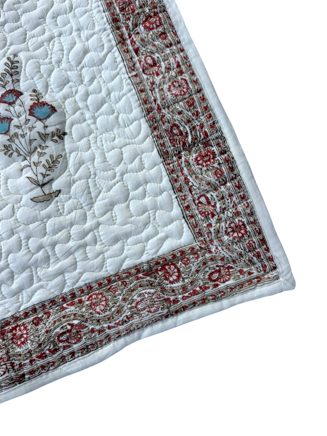 Provençal Blue & Red Shrub Quilted Cushion/Pillowcases