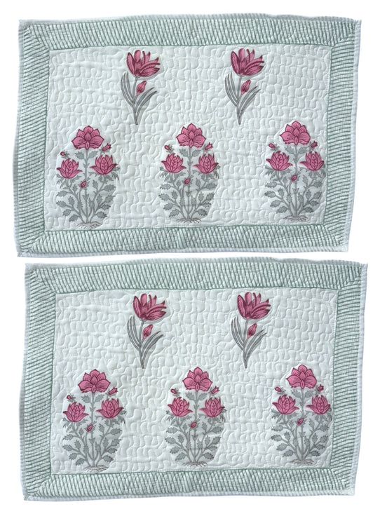Bright Pink Shrub Quilted Cushion/Pillowcases