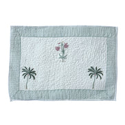 Palmtree & Pink Shrub Quilted Cushion/Pillowcases