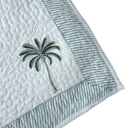 Palmtree & Pink Shrub Quilted Cushion/Pillowcases