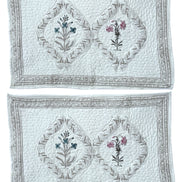 Pink & Blue Flower Quilted Cushion/Pillowcases