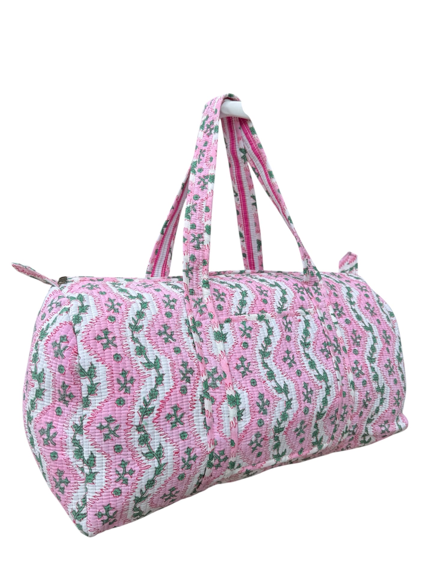 'Pink Arles' Block Print Overnight/Weekend Bag
