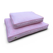 'Pink Herringbone' Hand Block Printed Washable Dog Bed