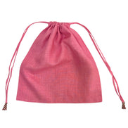 Pink Linen Drawstring Bag