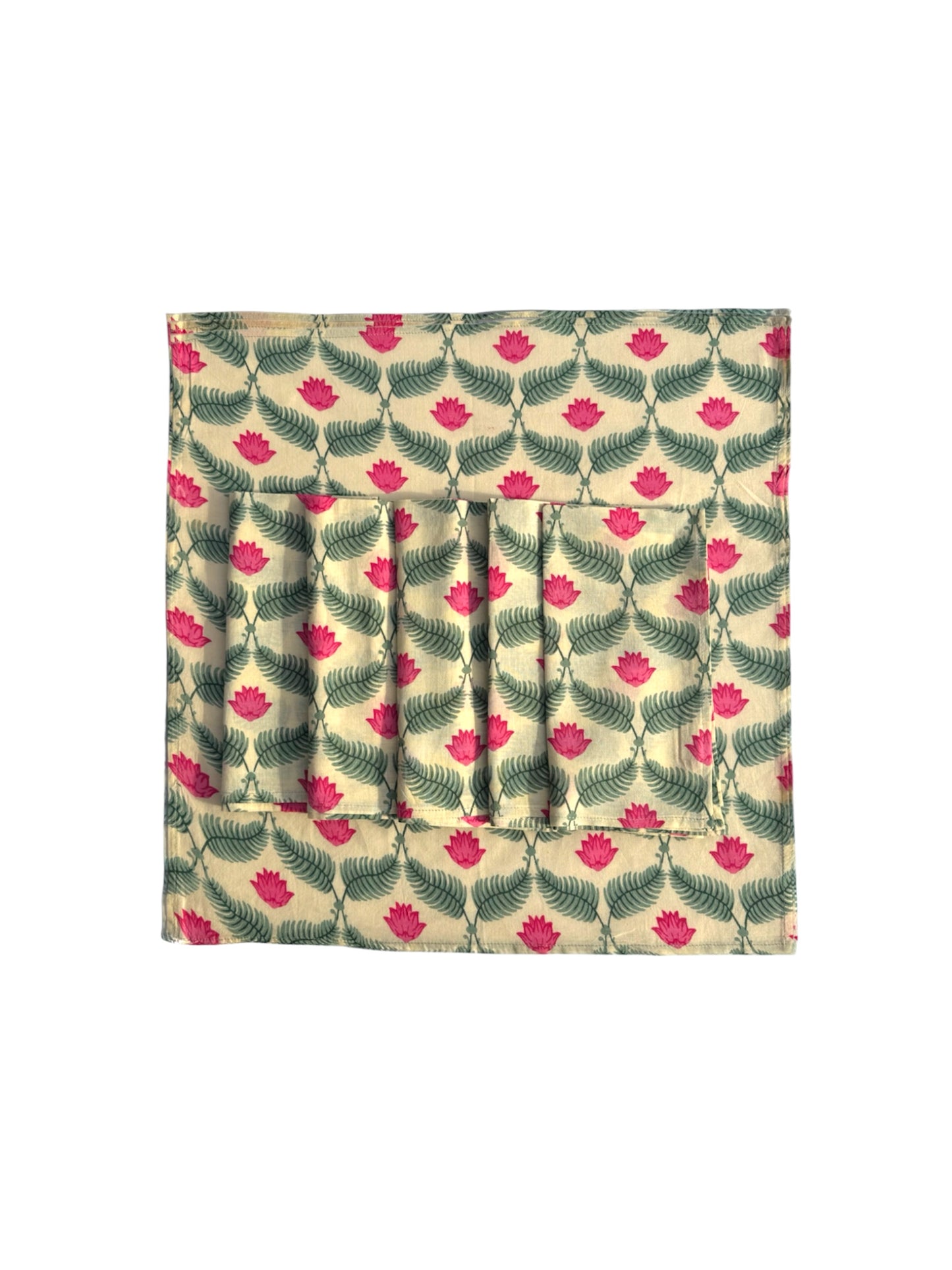 Pink Lotus Block Print Napkins (Set of 6)
