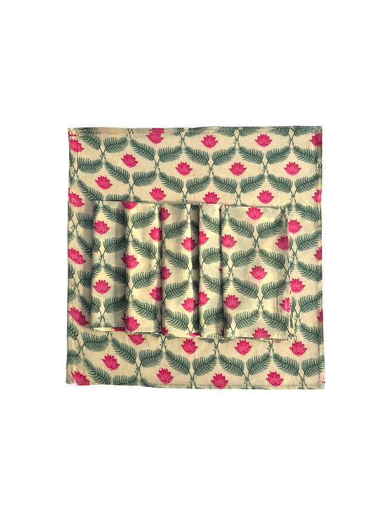 Pink Lotus Block Print Napkins (Set of 6)