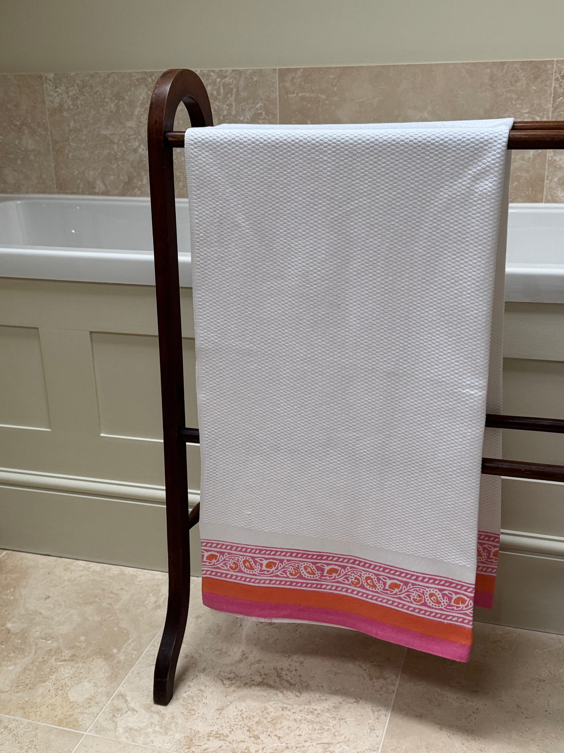 Pink & Orange Fauna Cotton Waffle Towel