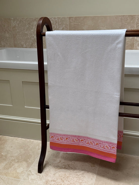 Pink & Orange Fauna Cotton Waffle Towel
