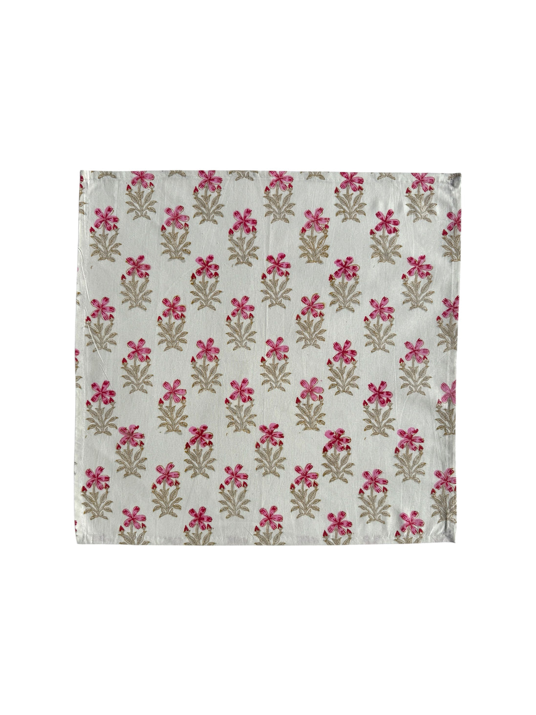 Pink Shrub Block Print Napkins (Set of 6)