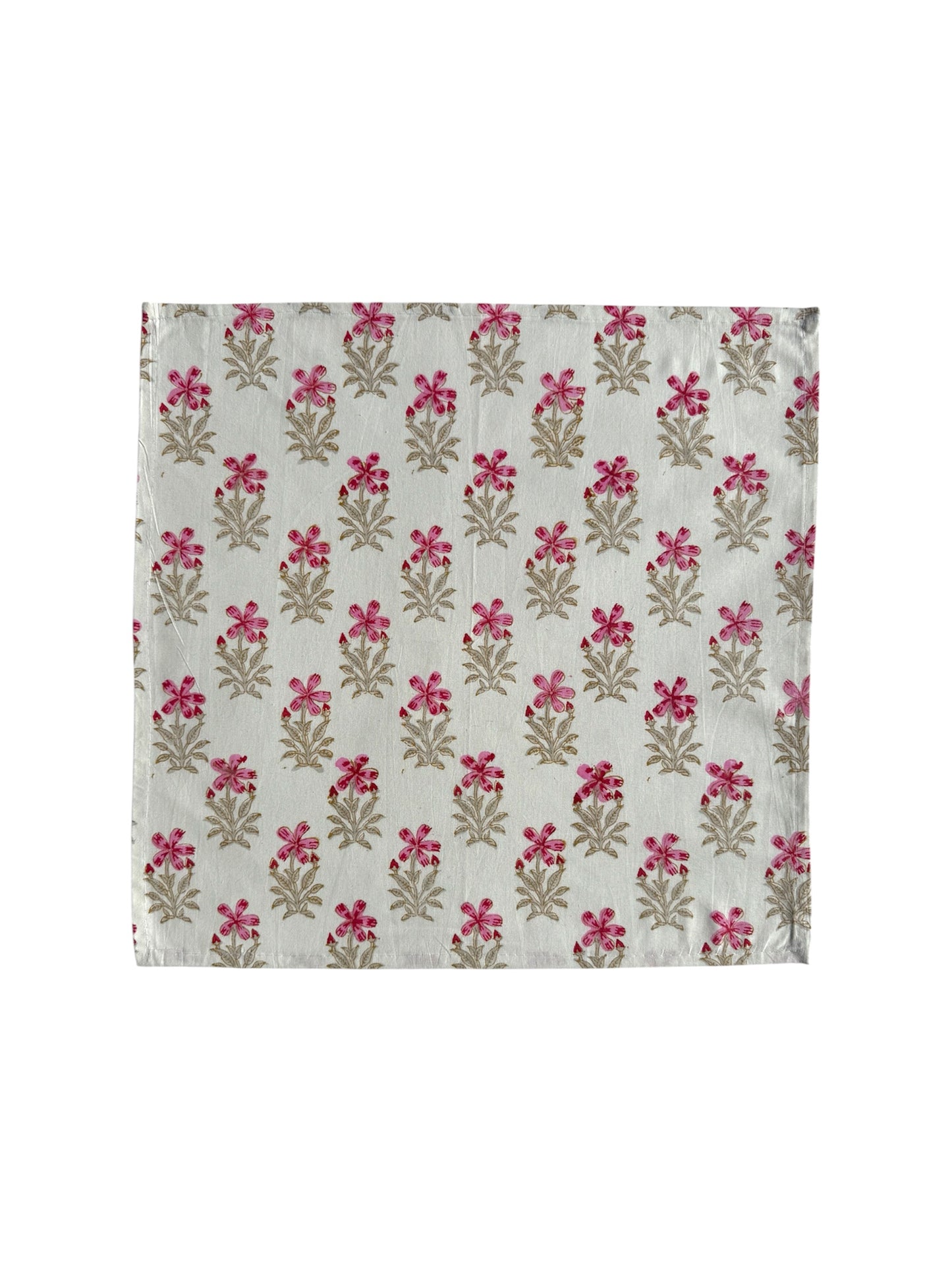Pink Shrub Block Print Napkins (Set of 6)