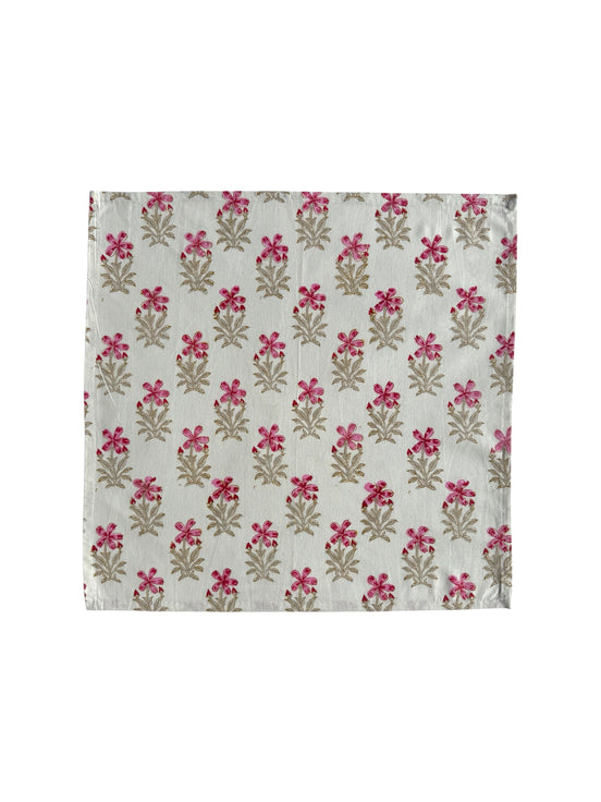 Pink Shrub Block Print Napkins (Set of 6)