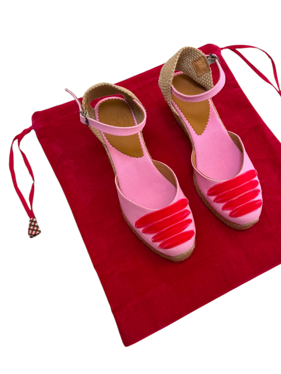 Pink Velvet Drawstring Bag