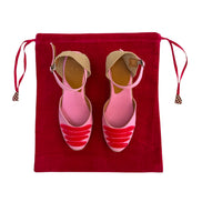 Pink Velvet Drawstring Bag