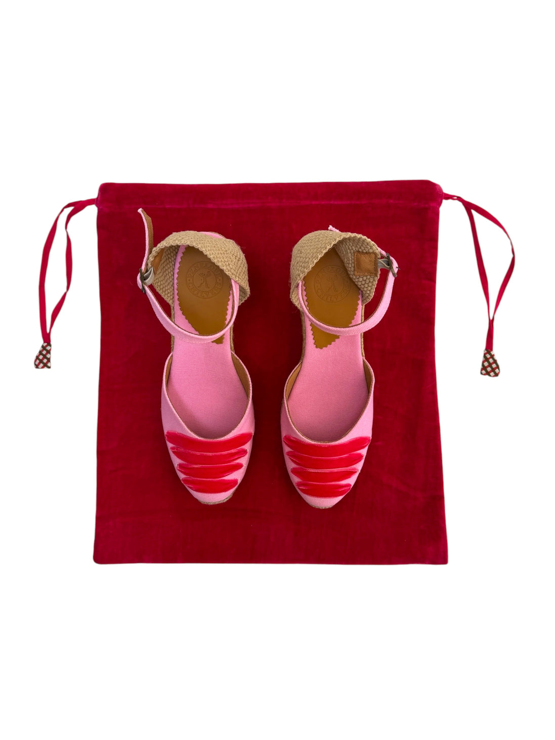 Pink Velvet Drawstring Bag