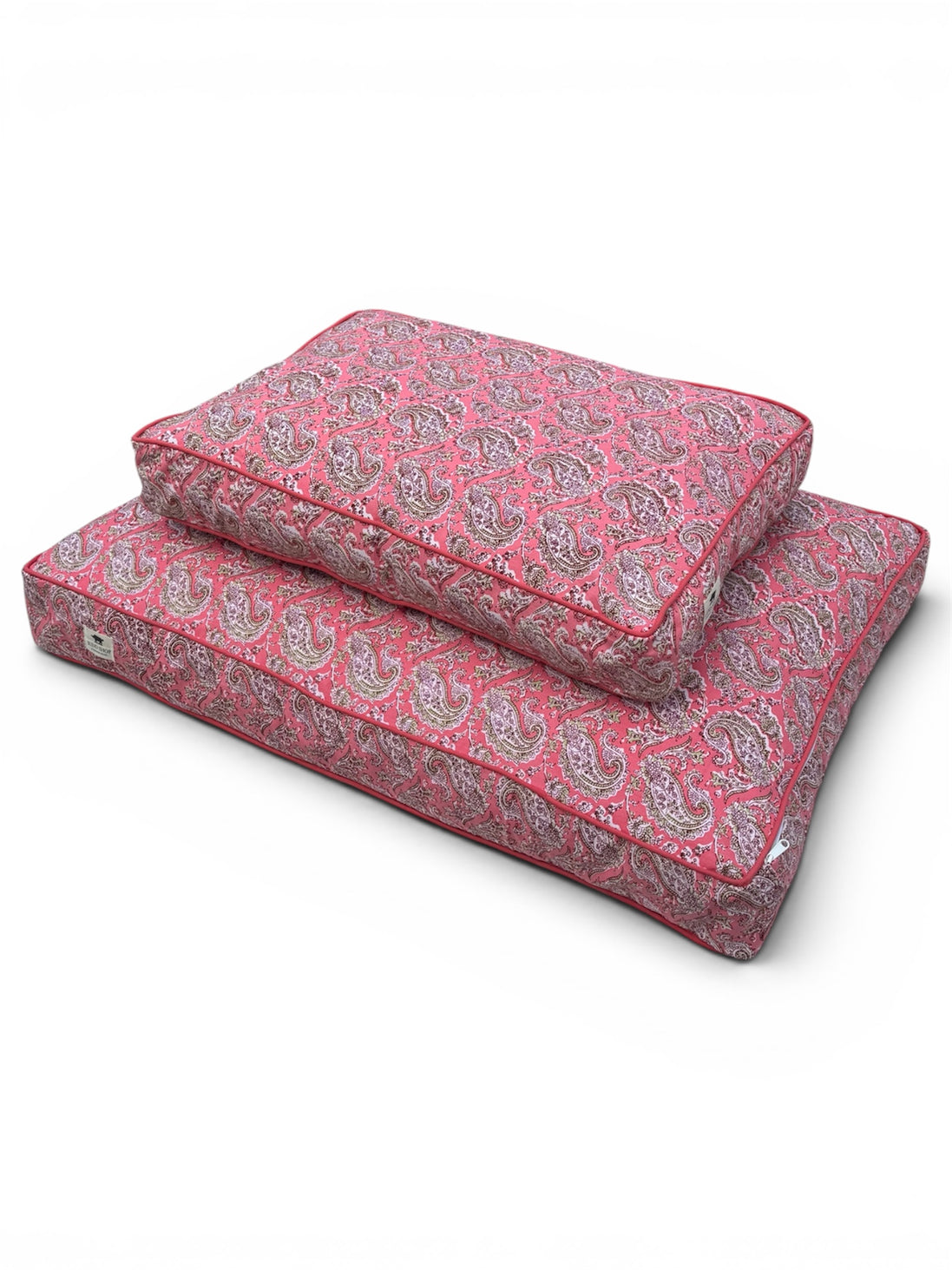'Pink Paisley' Hand Block Printed Washable Dog Bed