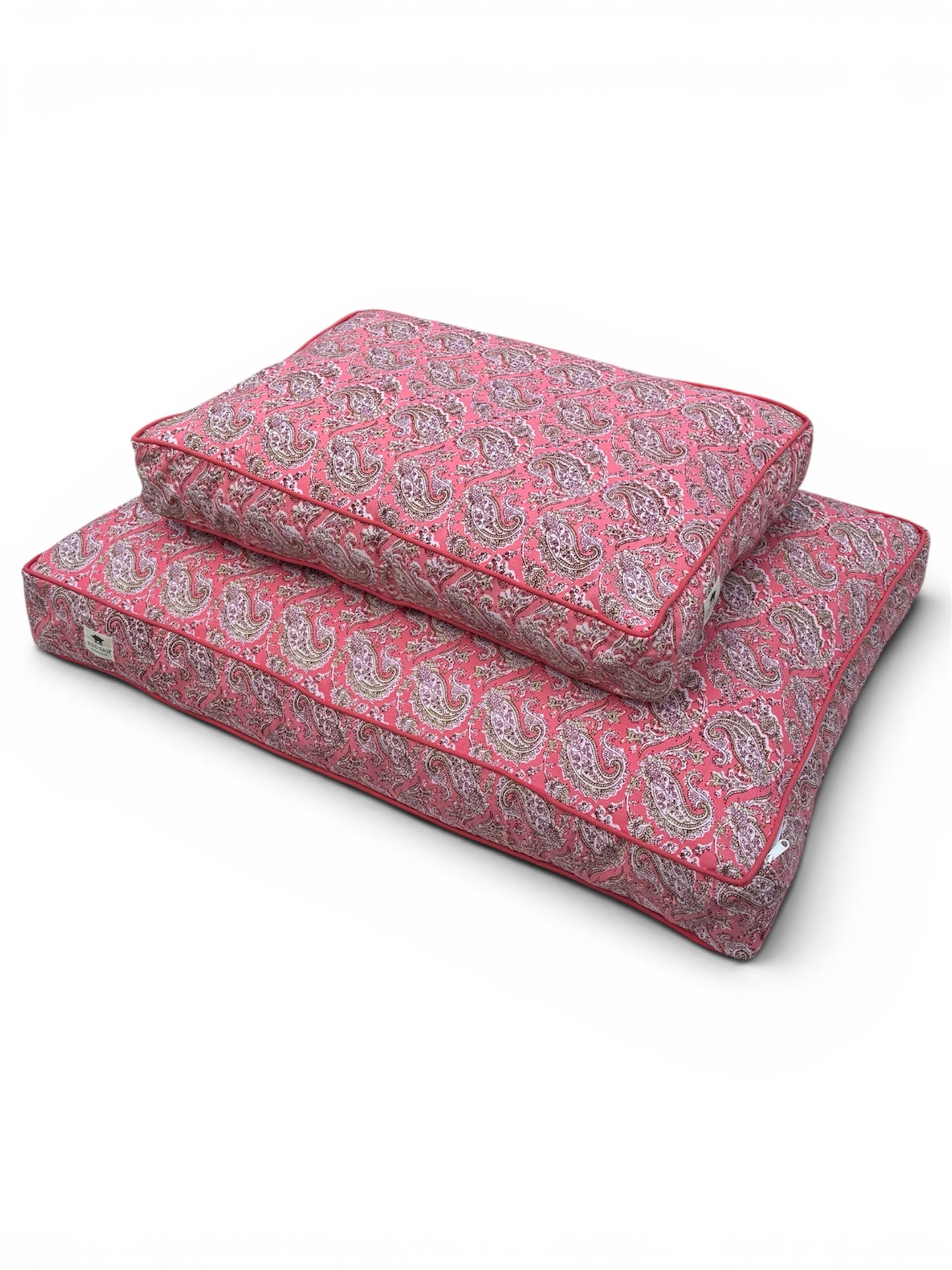 'Pink Paisley' Hand Block Printed Washable Dog Bed
