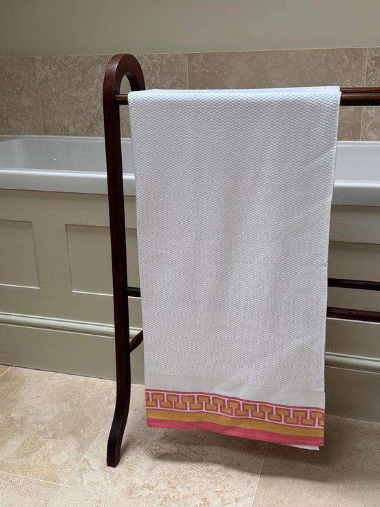 Rhubarb Geometric Cotton Waffle Towel