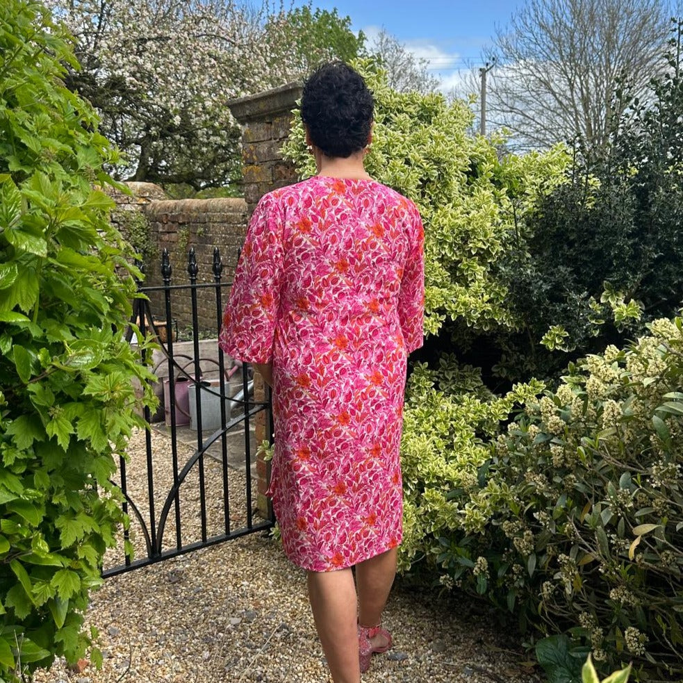 Pomegranate Tree Pink and Orange Dress