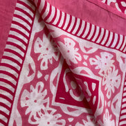'Pink Patterned' Hand Block Printed Sarong