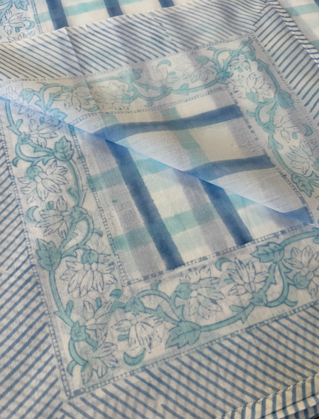 'Blue Cross' Hand Block Printed Sarong