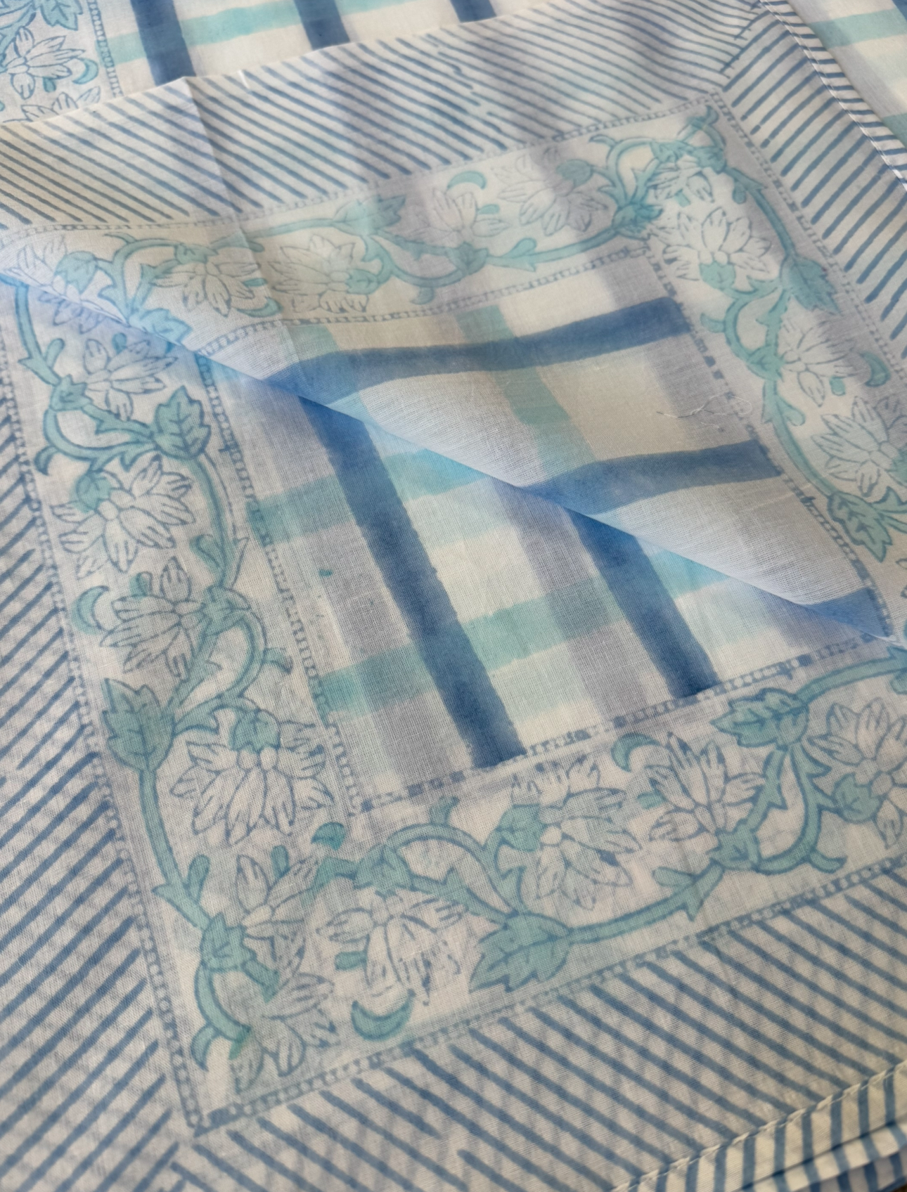 'Blue Cross' Hand Block Printed Sarong