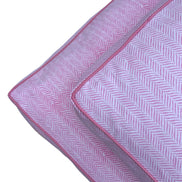 'Pink Herringbone' Hand Block Printed Washable Dog Bed