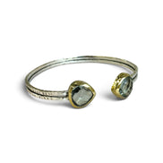 Green Topaz Silver Adjustable Bangle