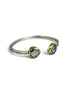 Green Topaz Silver Adjustable Bangle